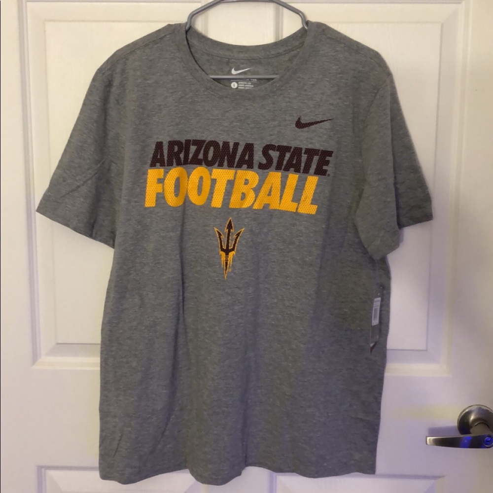 grey arizona state football tee